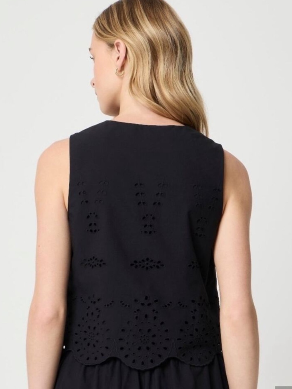 J Crew Factory Eyelet button-front shell - Picture 3 of 6